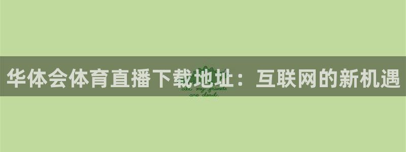 9255tv直播nba在线观看：华体会体育直播下载地址：互联网的新机遇